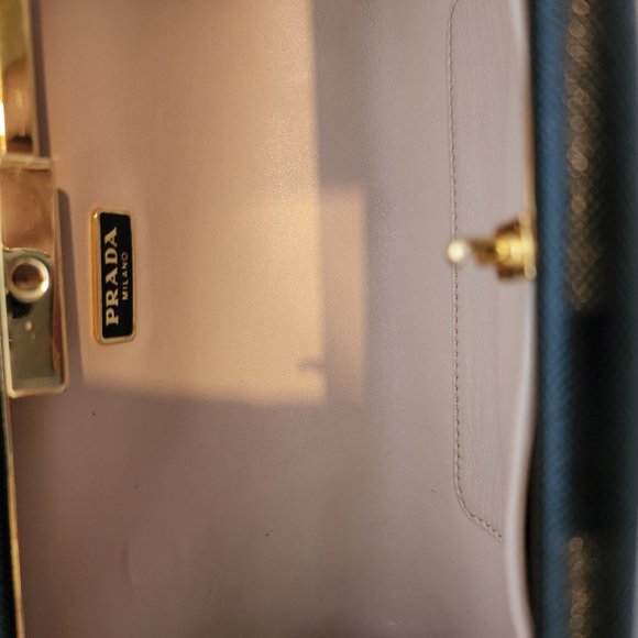 Prada Black Saffiano Leather East-West Frame Clutch Bag BP0323 - Picture 4 of 6